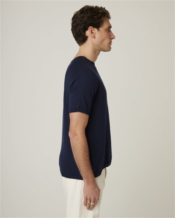 Image of model wearing Knitted T-shirt. 