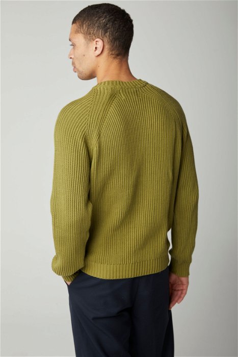 Image of model wearing Harry Sweater. Model is 6ft, chest size 36in and wearing size Large