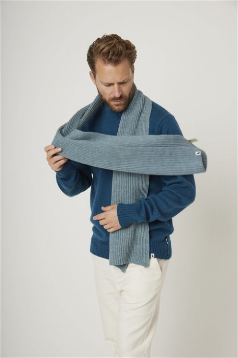 Image of model wearing Porter Ribbed Scarf. One Size 