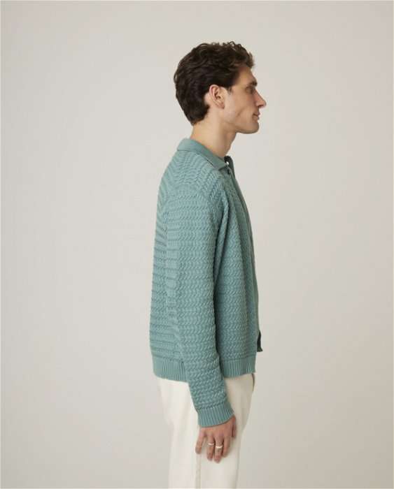 Image of model wearing Terrace Knitted Cardigan. 