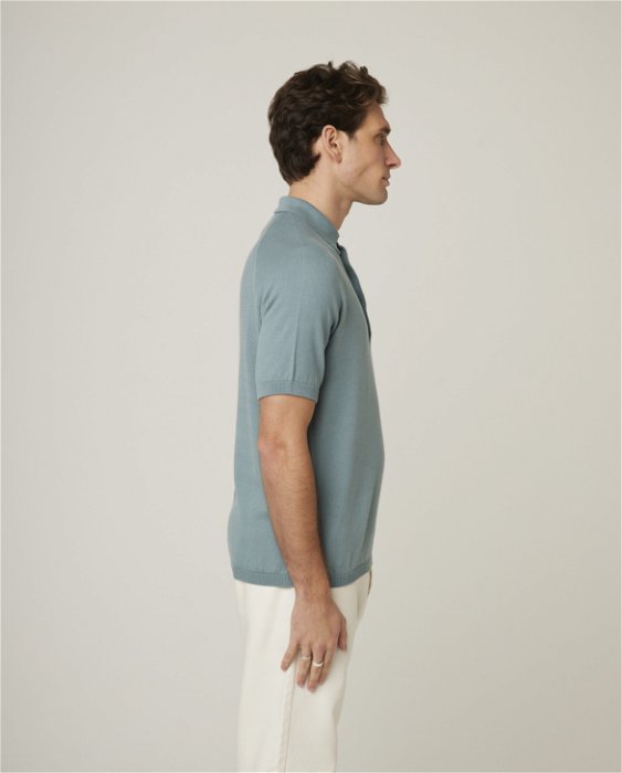 Image of model wearing Jones Polo Shirt 2.0. 
