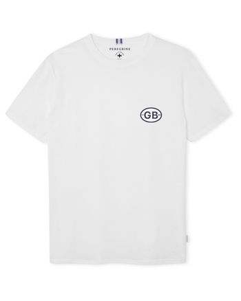 Image of model wearing GB Graphic T-Shirt. 