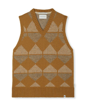 Image of model wearing Peak Sweater Vest. 