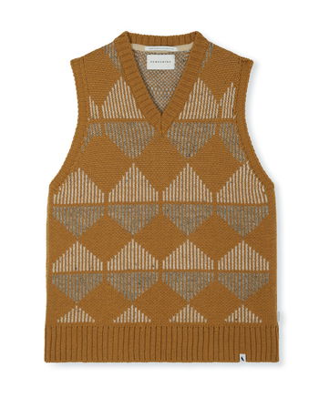 Image of model wearing Peak Sweater Vest. 