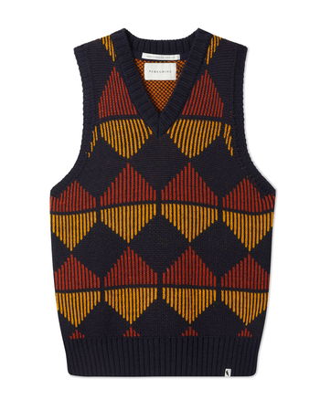 Image of model wearing Peak Sweater Vest. 