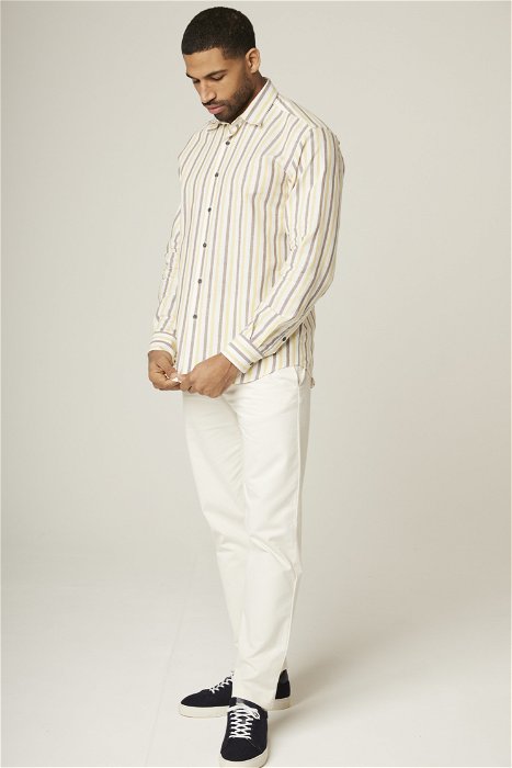 Image of model wearing Linen Shirt . 