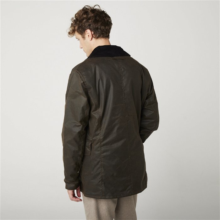 Image of model wearing Wax Clifton Jacket. Model is 6ft1in, chest size 38in and wearing size Large