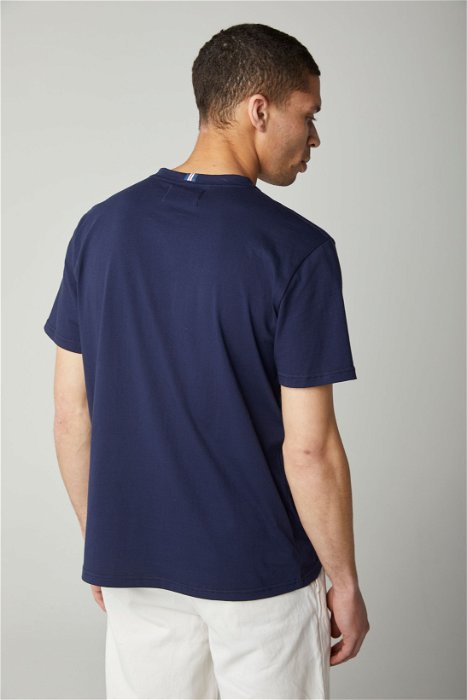 Image of model wearing Pocket T-Shirt. Model is 6ft, chest size 36in and wearing size Medium 