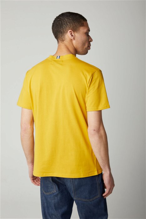 Image of model wearing Classic T-Shirt. Model is 6ft, chest size 36in and wearing size Medium