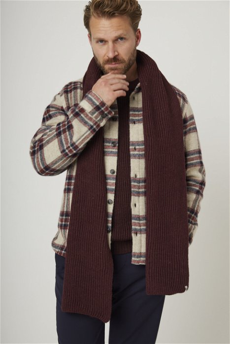 Image of model wearing Porter Ribbed Scarf. One Size 
