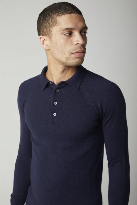 Image of model wearing Beauford Polo Shirt. Model is 6ft, chest size 36in and wearing size Small