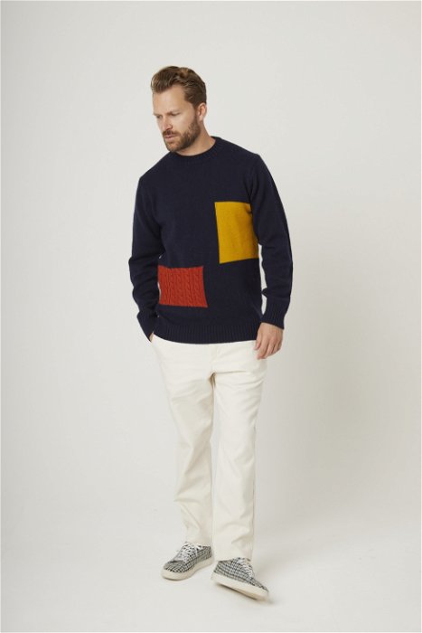 Image of model wearing Buxton Crew Neck Jumper. 