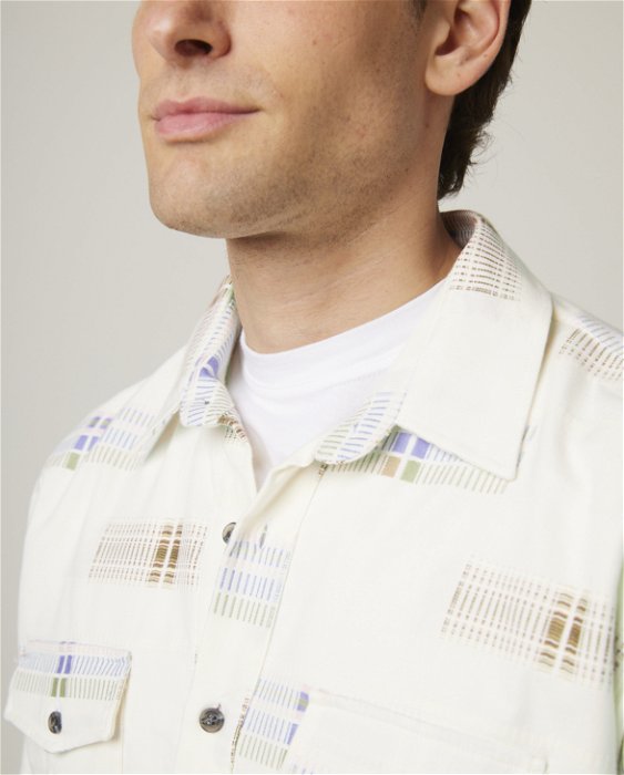 Image of model wearing Smock Shirt. 